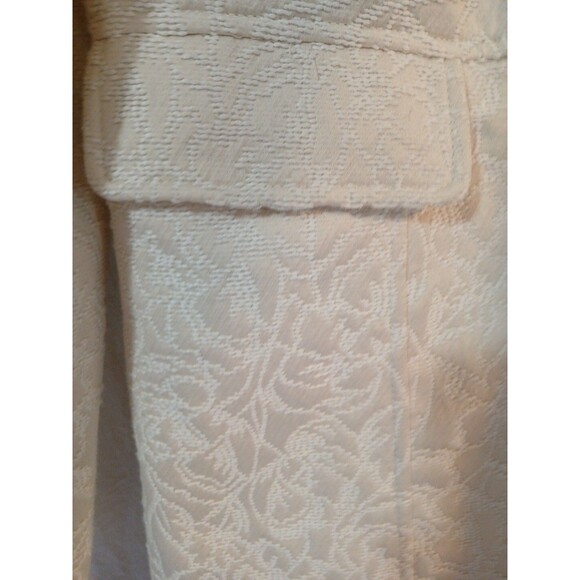 Xhilaration Womens Ivory Faux Fur Detachable Collar Floral Lined Coat Size M - Picture 10 of 16